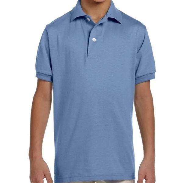 Jerzees Youth 5.6 Oz., 50/50 Jersey Polo With SpotShield&... - Jerzees Youth 5.6 Oz., 50/50 Jersey Polo With SpotShield&... - Image 8 of 11