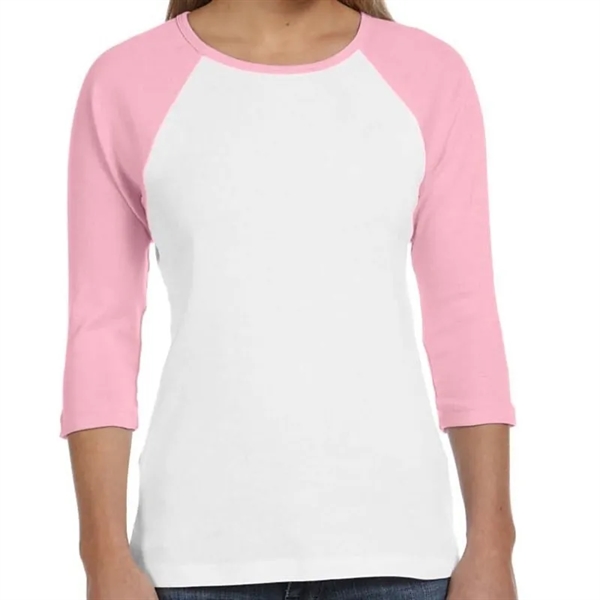 Bella Ladies Stretch Rib 3/4-Sleeve Contrast Raglan T-Shirt - Bella Ladies Stretch Rib 3/4-Sleeve Contrast Raglan T-Shirt - Image 8 of 10