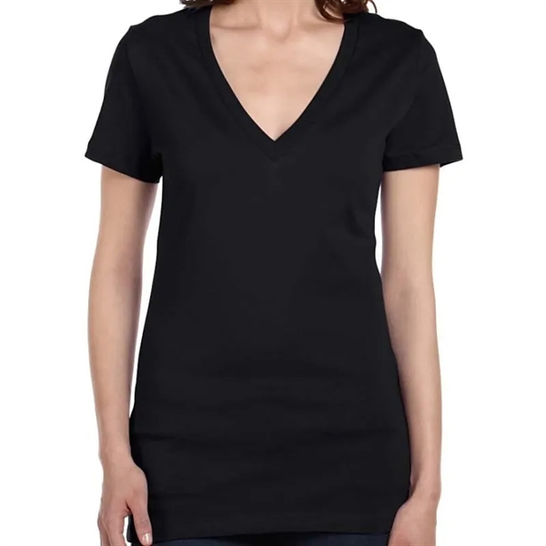 Bella Ladies Jersey Short-Sleeve Deep V-Neck T-Shirt - Bella Ladies Jersey Short-Sleeve Deep V-Neck T-Shirt - Image 2 of 27