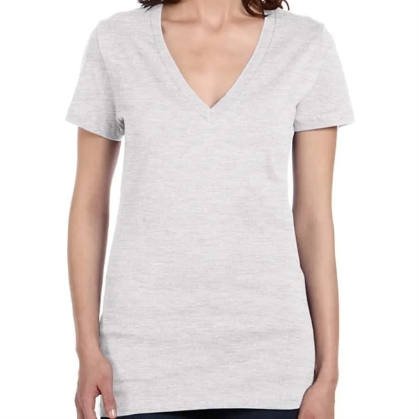 Bella Ladies Jersey Short-Sleeve Deep V-Neck T-Shirt - Bella Ladies Jersey Short-Sleeve Deep V-Neck T-Shirt - Image 3 of 27