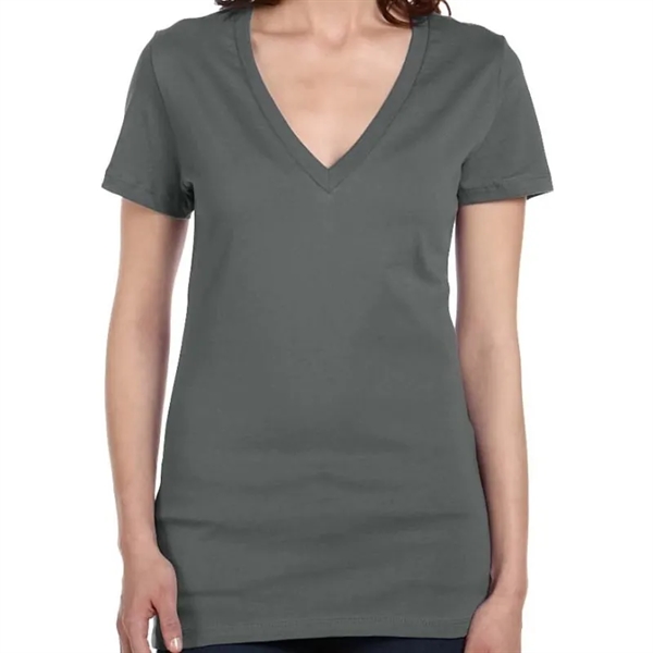 Bella Ladies Jersey Short-Sleeve Deep V-Neck T-Shirt - Bella Ladies Jersey Short-Sleeve Deep V-Neck T-Shirt - Image 4 of 27
