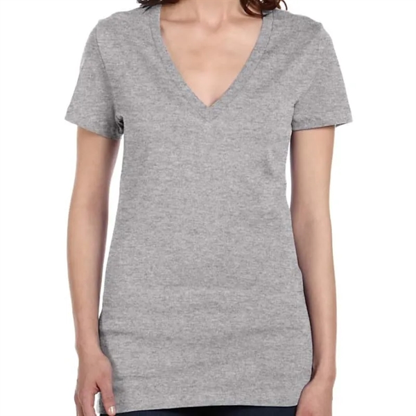 Bella Ladies Jersey Short-Sleeve Deep V-Neck T-Shirt - Bella Ladies Jersey Short-Sleeve Deep V-Neck T-Shirt - Image 5 of 27