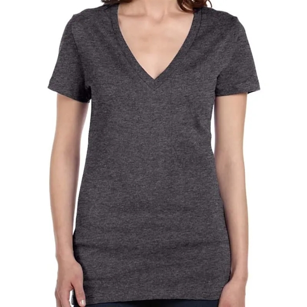 Bella Ladies Jersey Short-Sleeve Deep V-Neck T-Shirt - Bella Ladies Jersey Short-Sleeve Deep V-Neck T-Shirt - Image 11 of 27