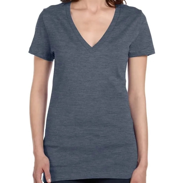Bella Ladies Jersey Short-Sleeve Deep V-Neck T-Shirt - Bella Ladies Jersey Short-Sleeve Deep V-Neck T-Shirt - Image 12 of 27