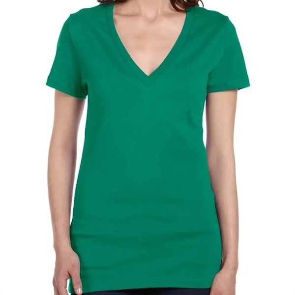 Bella Ladies Jersey Short-Sleeve Deep V-Neck T-Shirt - Bella Ladies Jersey Short-Sleeve Deep V-Neck T-Shirt - Image 13 of 27