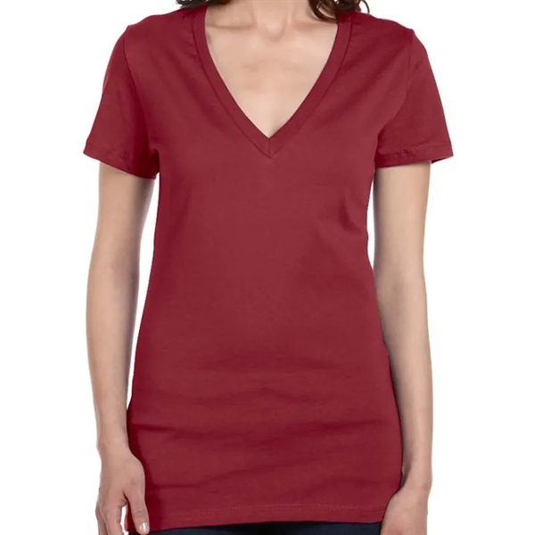 Bella Ladies Jersey Short-Sleeve Deep V-Neck T-Shirt - Bella Ladies Jersey Short-Sleeve Deep V-Neck T-Shirt - Image 14 of 27