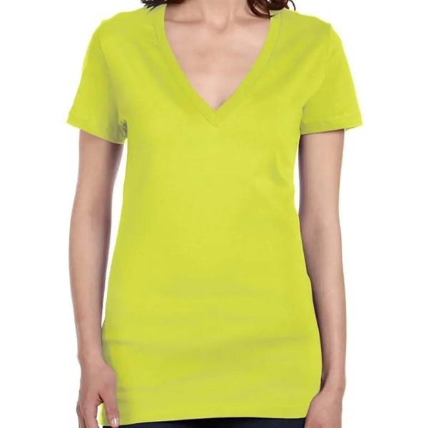 Bella Ladies Jersey Short-Sleeve Deep V-Neck T-Shirt - Bella Ladies Jersey Short-Sleeve Deep V-Neck T-Shirt - Image 20 of 27