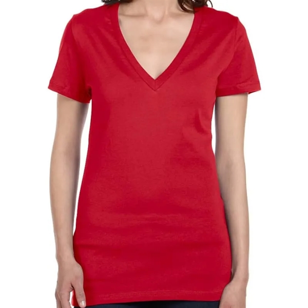Bella Ladies Jersey Short-Sleeve Deep V-Neck T-Shirt - Bella Ladies Jersey Short-Sleeve Deep V-Neck T-Shirt - Image 21 of 27