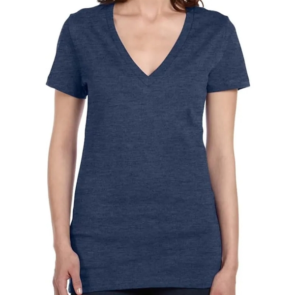 Bella Ladies Jersey Short-Sleeve Deep V-Neck T-Shirt - Bella Ladies Jersey Short-Sleeve Deep V-Neck T-Shirt - Image 24 of 27