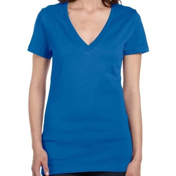 Bella Ladies Jersey Short-Sleeve Deep V-Neck T-Shirt - Bella Ladies Jersey Short-Sleeve Deep V-Neck T-Shirt - Image 25 of 27