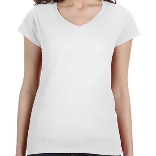 Gildan SoftStyle&reg; Ladies 4.5 Oz. Junior Fit V-Neck T-... - Gildan SoftStyle&reg; Ladies 4.5 Oz. Junior Fit V-Neck T-... - Image 1 of 10