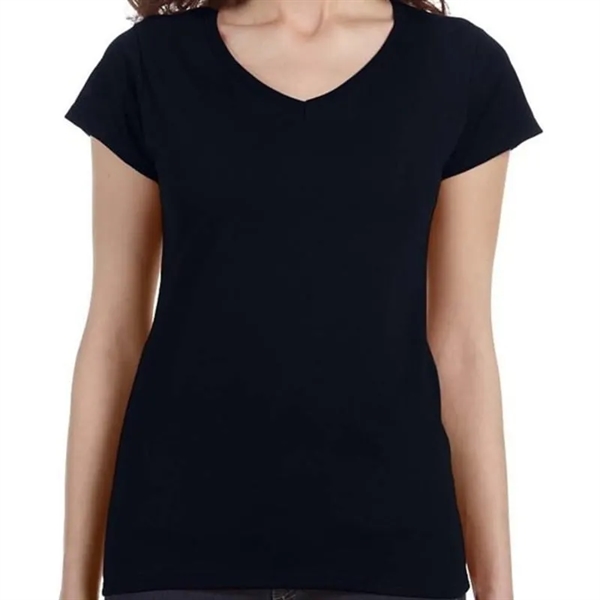 Gildan SoftStyle&reg; Ladies 4.5 Oz. Junior Fit V-Neck T-... - Gildan SoftStyle&reg; Ladies 4.5 Oz. Junior Fit V-Neck T-... - Image 2 of 10