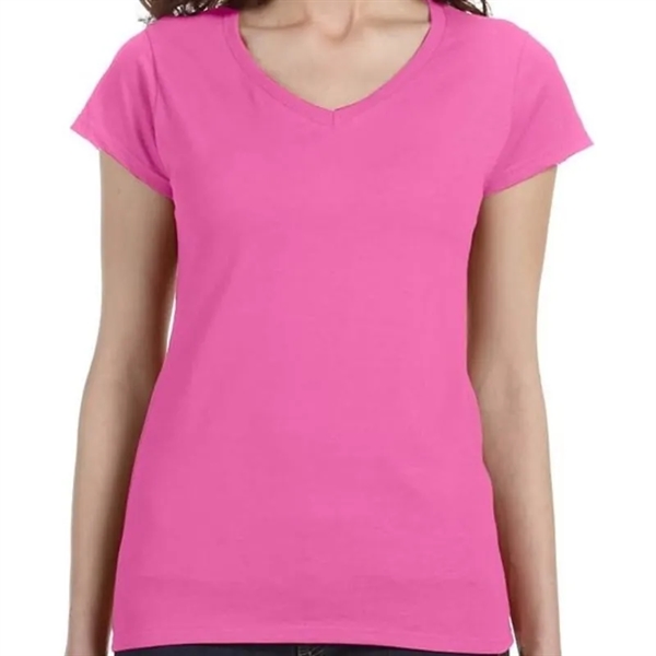 Gildan SoftStyle&reg; Ladies 4.5 Oz. Junior Fit V-Neck T-... - Gildan SoftStyle&reg; Ladies 4.5 Oz. Junior Fit V-Neck T-... - Image 3 of 10