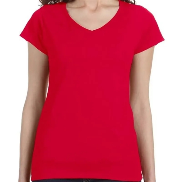 Gildan SoftStyle&reg; Ladies 4.5 Oz. Junior Fit V-Neck T-... - Gildan SoftStyle&reg; Ladies 4.5 Oz. Junior Fit V-Neck T-... - Image 4 of 10