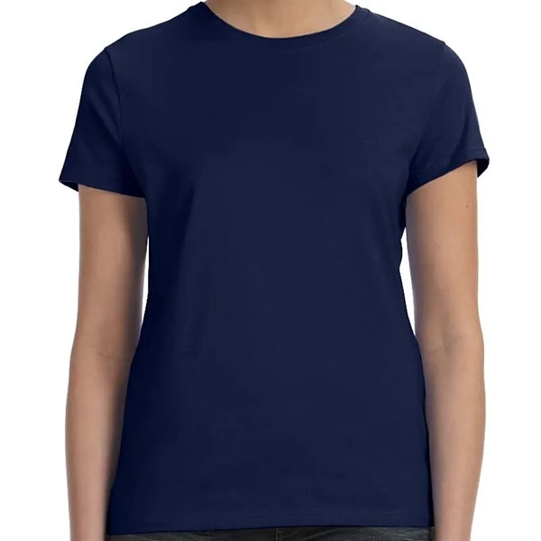 Hanes Ladies 4.5 Oz., 100% Ringspun Cotton Nano-T&reg; T-... - Hanes Ladies 4.5 Oz., 100% Ringspun Cotton Nano-T&reg; T-... - Image 4 of 5