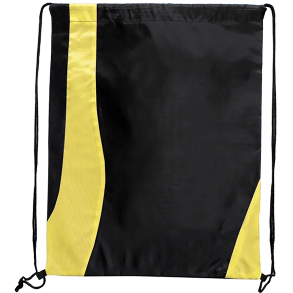 Two Tone Wavy Drawstring Tote Bags - Two Tone Wavy Drawstring Tote Bags - Image 6 of 7