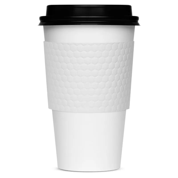 Custom Premium Embossed White Cup Sleeves - Custom Premium Embossed White Cup Sleeves - Image 1 of 1