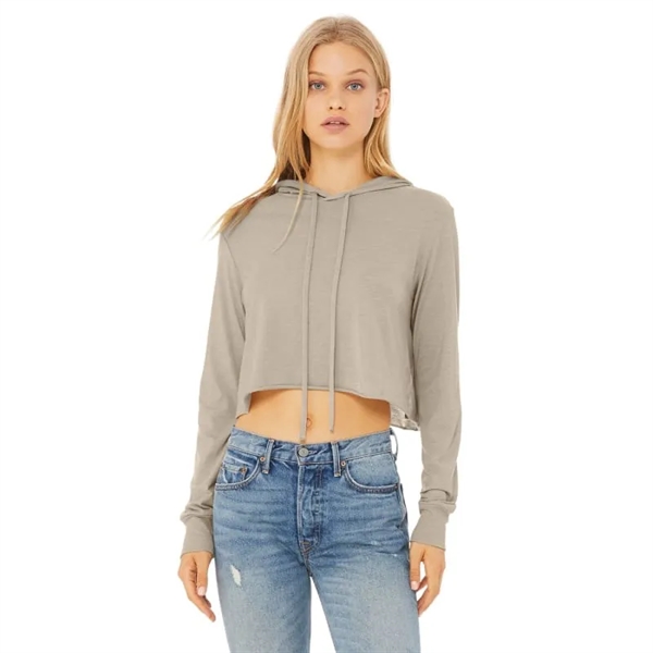 Bella + Canvas Ladies' Cropped Long Sleeve Hoodie T-Shirt - Bella + Canvas Ladies' Cropped Long Sleeve Hoodie T-Shirt - Image 0 of 3