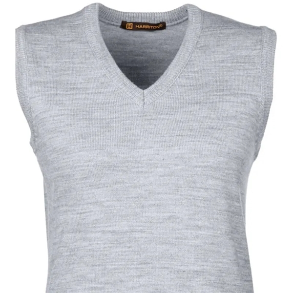 Harriton Ladies' Pilbloc™ V-Neck Sweater Vest - Harriton Ladies' Pilbloc™ V-Neck Sweater Vest - Image 3 of 4