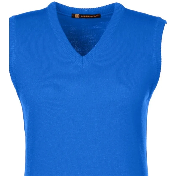 Harriton Ladies' Pilbloc™ V-Neck Sweater Vest - Harriton Ladies' Pilbloc™ V-Neck Sweater Vest - Image 4 of 4