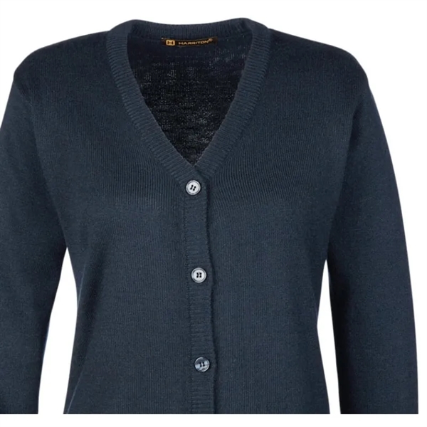 Harriton Ladies' Pilbloc™ V-Neck Button Cardigan Sweater - Harriton Ladies' Pilbloc™ V-Neck Button Cardigan Sweater - Image 2 of 6
