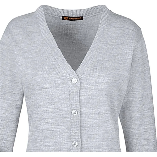 Harriton Ladies' Pilbloc™ V-Neck Button Cardigan Sweater - Harriton Ladies' Pilbloc™ V-Neck Button Cardigan Sweater - Image 3 of 6