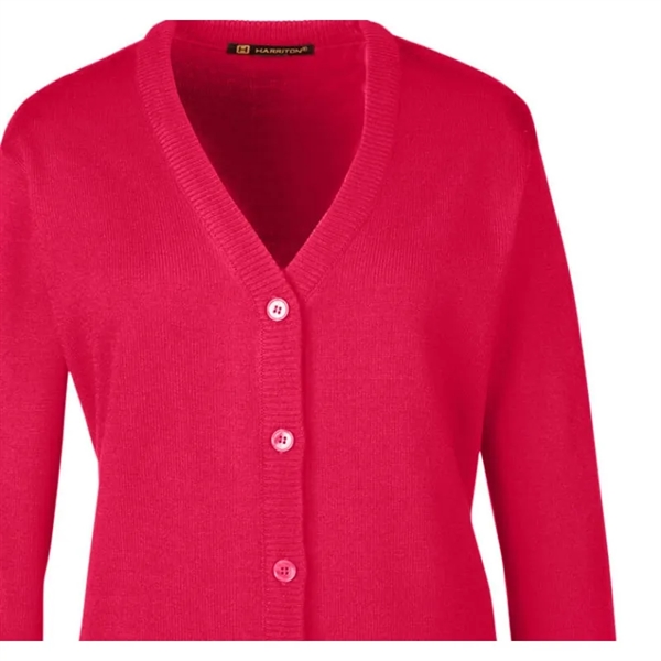 Harriton Ladies' Pilbloc™ V-Neck Button Cardigan Sweater - Harriton Ladies' Pilbloc™ V-Neck Button Cardigan Sweater - Image 5 of 6