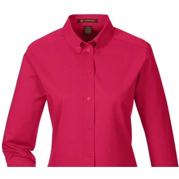 Harriton Ladies' Foundation 100% Cotton Long-Sleeve Twill... - Harriton Ladies' Foundation 100% Cotton Long-Sleeve Twill... - Image 9 of 9