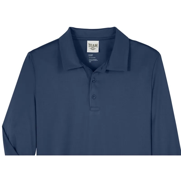 Team 365 Men's Zone Performance Long Sleeve Polo - Team 365 Men's Zone Performance Long Sleeve Polo - Image 2 of 6