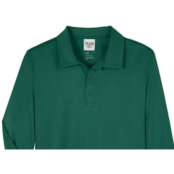 Team 365 Men's Zone Performance Long Sleeve Polo - Team 365 Men's Zone Performance Long Sleeve Polo - Image 3 of 6