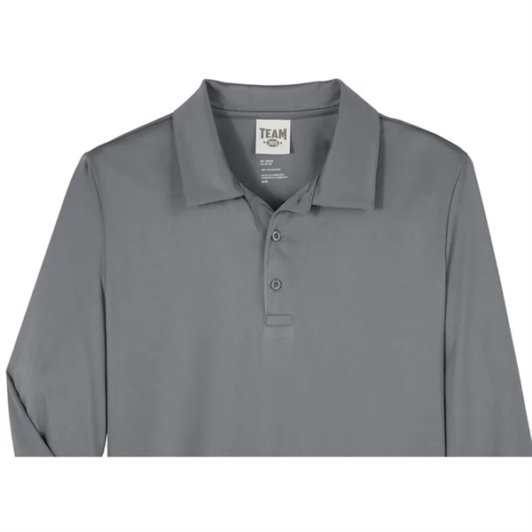 Team 365 Men's Zone Performance Long Sleeve Polo - Team 365 Men's Zone Performance Long Sleeve Polo - Image 4 of 6