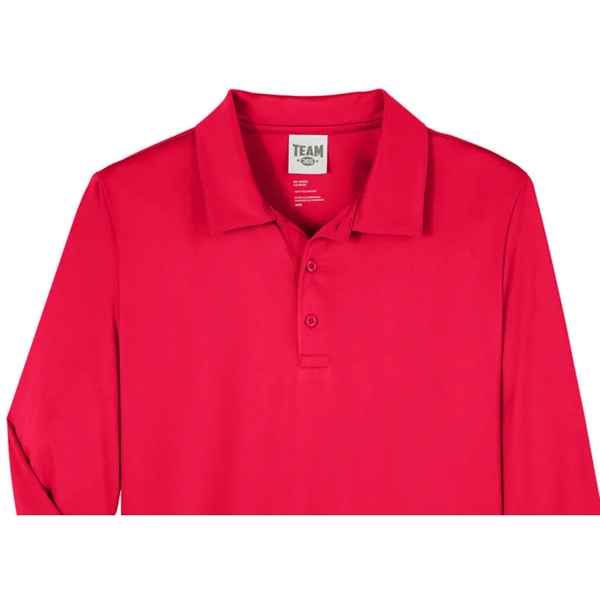 Team 365 Men's Zone Performance Long Sleeve Polo - Team 365 Men's Zone Performance Long Sleeve Polo - Image 5 of 6