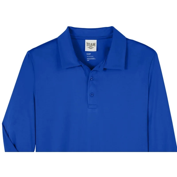 Team 365 Men's Zone Performance Long Sleeve Polo - Team 365 Men's Zone Performance Long Sleeve Polo - Image 6 of 6