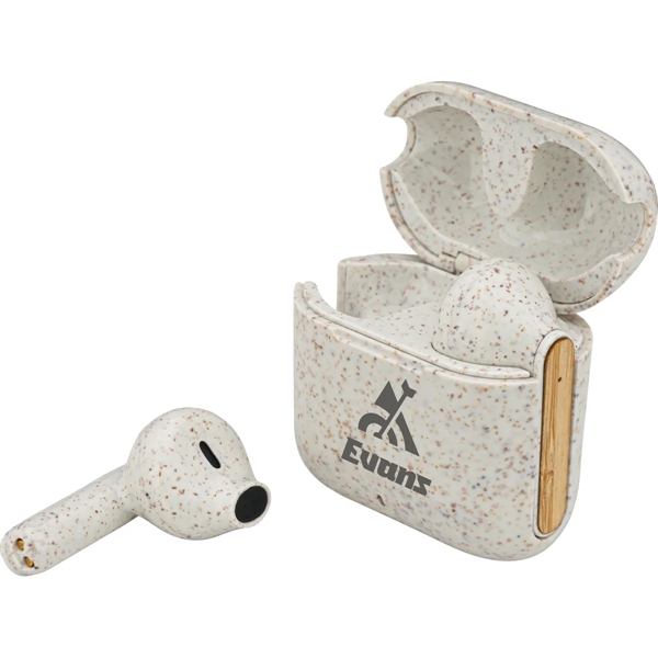 Custom EarthTrendz™ Wheat Straw & Bamboo Earbuds & Case