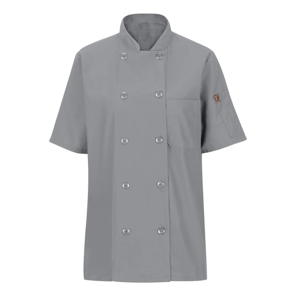 Chef Designs Women's Mimix™ Short Sleeve Chef Coat with O... - Chef Designs Women's Mimix™ Short Sleeve Chef Coat with O... - Image 7 of 10