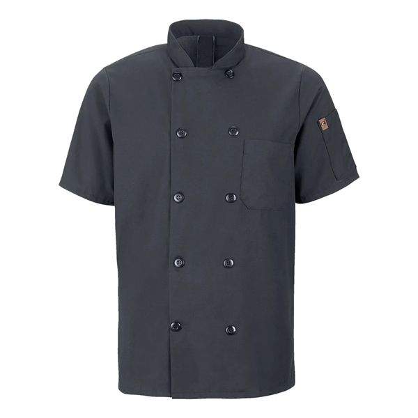 Chef Designs Mimix™ Short Sleeve Chef Coat with OilBlok - Chef Designs Mimix™ Short Sleeve Chef Coat with OilBlok - Image 3 of 10