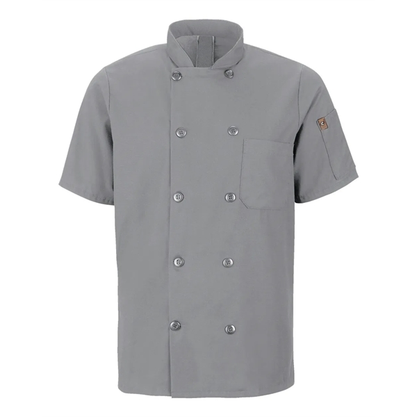 Chef Designs Mimix™ Short Sleeve Chef Coat with OilBlok - Chef Designs Mimix™ Short Sleeve Chef Coat with OilBlok - Image 7 of 10