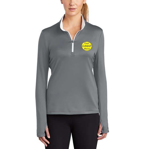 Nike Ladies Dri-FIT Stretch 1/2-Zip Cover-Up 7.6 oz. Jacket - Nike Ladies Dri-FIT Stretch 1/2-Zip Cover-Up 7.6 oz. Jacket - Image 0 of 11