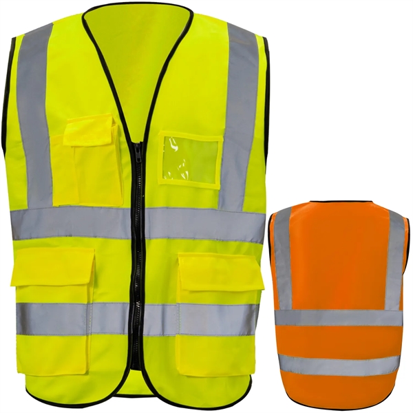 Class 2 Hi Vis Reflective Tape Safety Vest With 4 Pockets - Class 2 Hi Vis Reflective Tape Safety Vest With 4 Pockets - Image 0 of 21