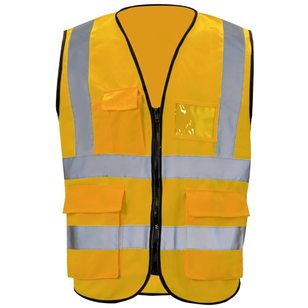 Class 2 Hi Vis Reflective Tape Safety Vest With 4 Pockets - Class 2 Hi Vis Reflective Tape Safety Vest With 4 Pockets - Image 1 of 21