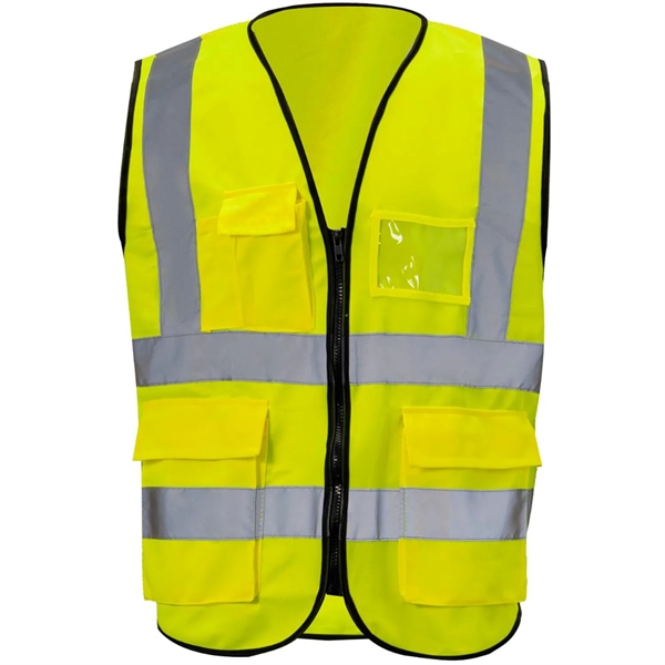 Class 2 Hi Vis Reflective Tape Safety Vest With 4 Pockets - Class 2 Hi Vis Reflective Tape Safety Vest With 4 Pockets - Image 4 of 21