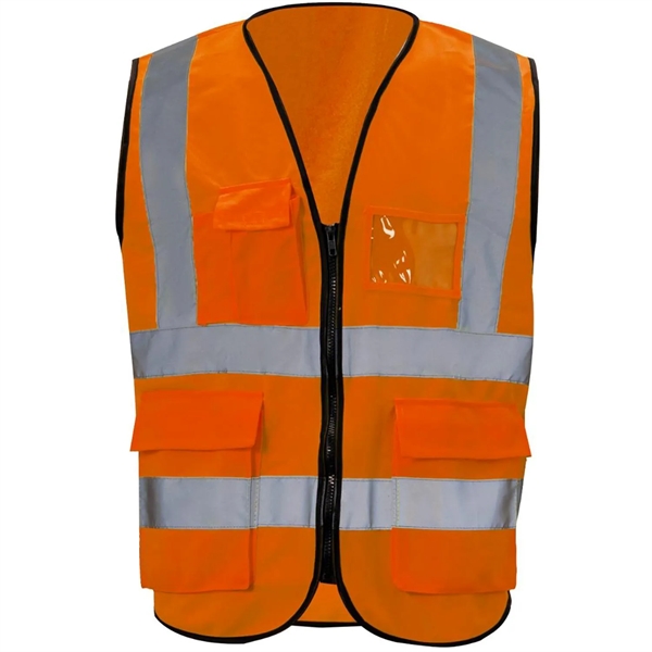 Class 2 Hi Vis Reflective Tape Safety Vest With 4 Pockets - Class 2 Hi Vis Reflective Tape Safety Vest With 4 Pockets - Image 7 of 21