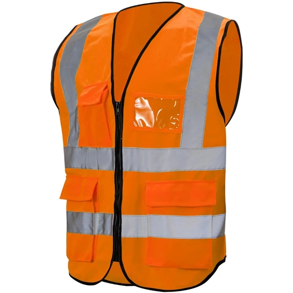 Class 2 Hi Vis Reflective Tape Safety Vest With 4 Pockets - Class 2 Hi Vis Reflective Tape Safety Vest With 4 Pockets - Image 8 of 21