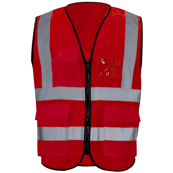 Class 2 Hi Vis Reflective Tape Safety Vest With 4 Pockets - Class 2 Hi Vis Reflective Tape Safety Vest With 4 Pockets - Image 10 of 21