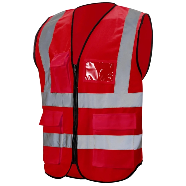 Class 2 Hi Vis Reflective Tape Safety Vest With 4 Pockets - Class 2 Hi Vis Reflective Tape Safety Vest With 4 Pockets - Image 11 of 21