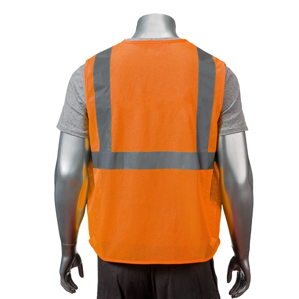 High Viz Reflective Mesh Safety Hook & Loop Vest With Pocket - High Viz Reflective Mesh Safety Hook & Loop Vest With Pocket - Image 2 of 5