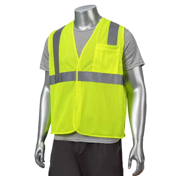 High Viz Reflective Mesh Safety Hook & Loop Vest With Pocket - High Viz Reflective Mesh Safety Hook & Loop Vest With Pocket - Image 4 of 5