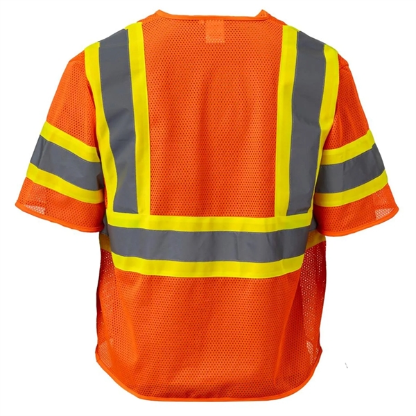 Hi Vis Reflective Tape Mesh Class 3 Safety Hook & Loop Vest - Hi Vis Reflective Tape Mesh Class 3 Safety Hook & Loop Vest - Image 7 of 8