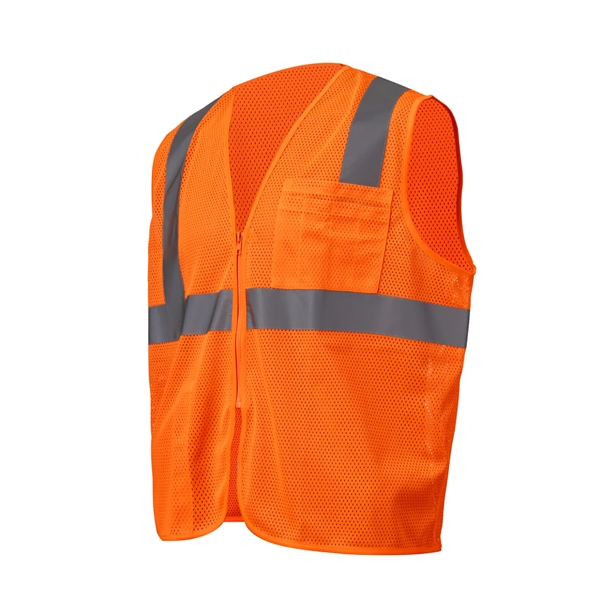 High Viz Reflective Mesh Safety Workwear Zipper Vest Pockets - High Viz Reflective Mesh Safety Workwear Zipper Vest Pockets - Image 2 of 6