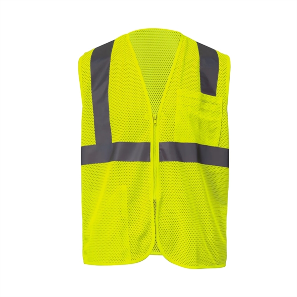 High Viz Reflective Mesh Safety Workwear Zipper Vest Pockets - High Viz Reflective Mesh Safety Workwear Zipper Vest Pockets - Image 4 of 6